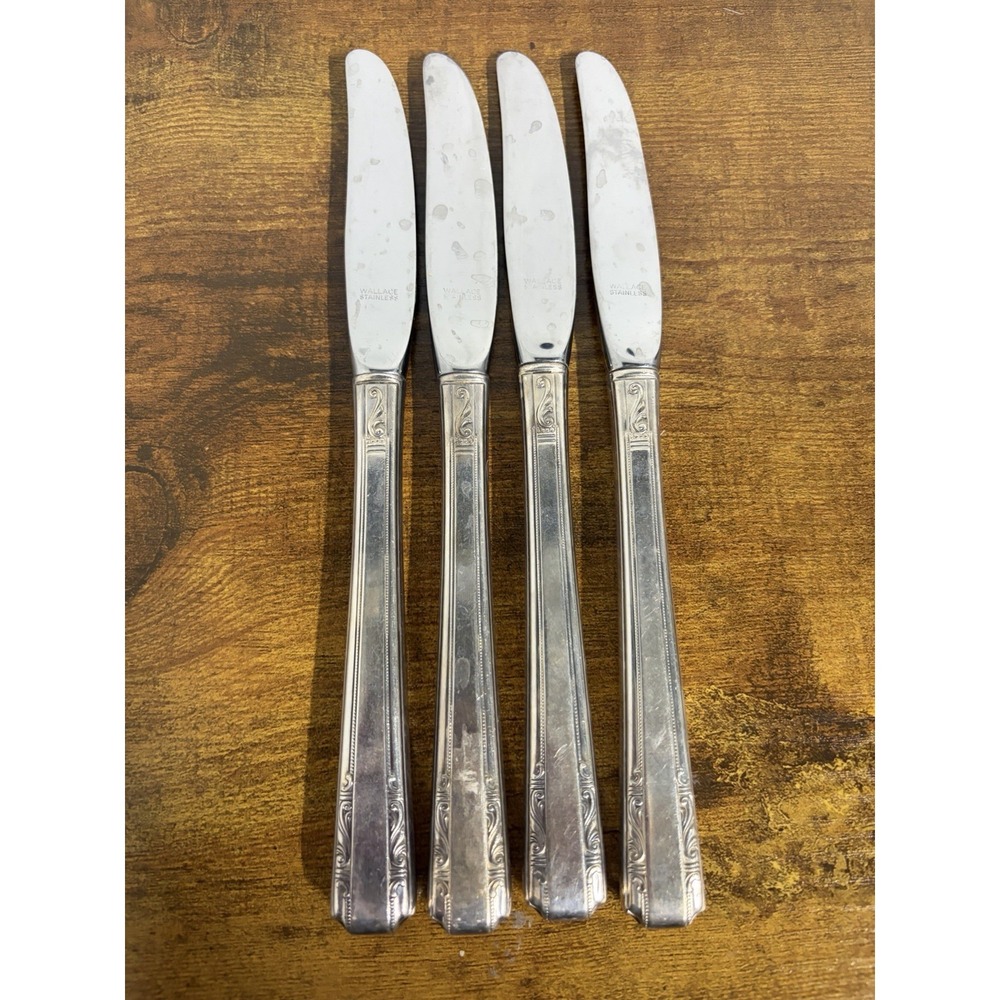 Wallace Harmony House Stainless Knives Lot 4 Knife 8" Vintage Flatware